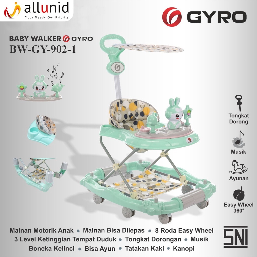 Baby Walker GYRO - GY 902 babywalker roda tempat duduk makan anak dorong Anak Bayi nyaman bagus lucu