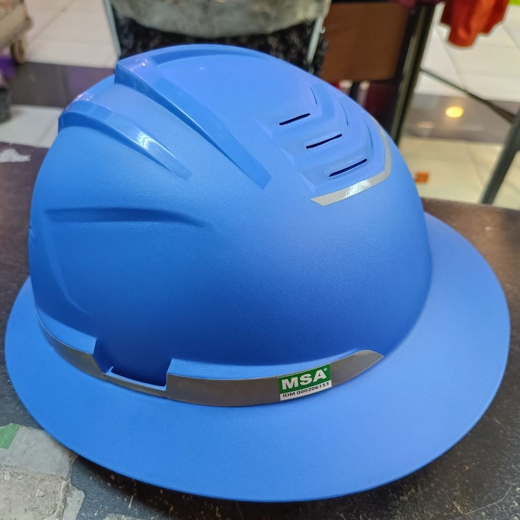 Helm Safety MSA Full Brim New Biru Fastrack Fulset Model Terbaru