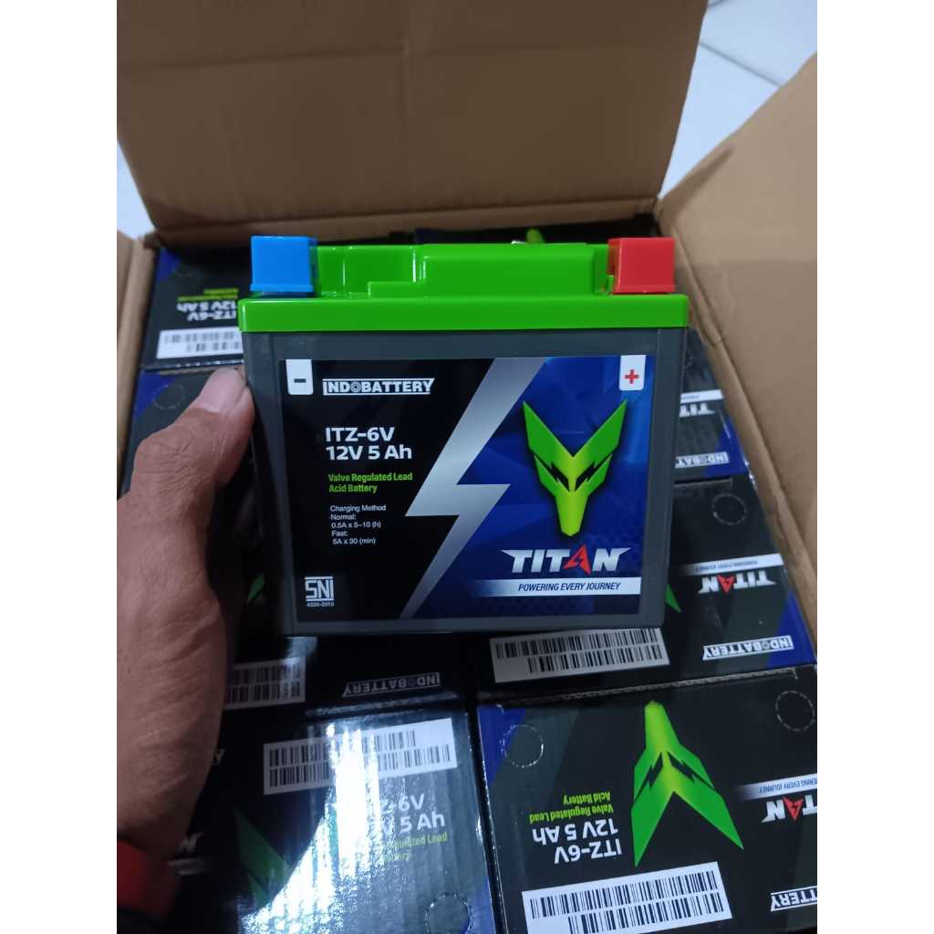 Aki Kering Motor Accu Gel Indopart Titan ITZ-6S 5A  ITZ-5S 3,5A