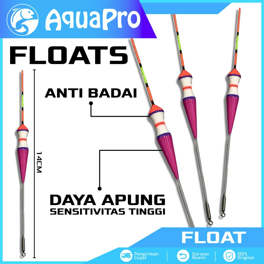 AquaPro Pelampung Pancing Anti Badai 14 CM Float Anti Badai Daya Apung Tinggi Sensitivitas Akurat