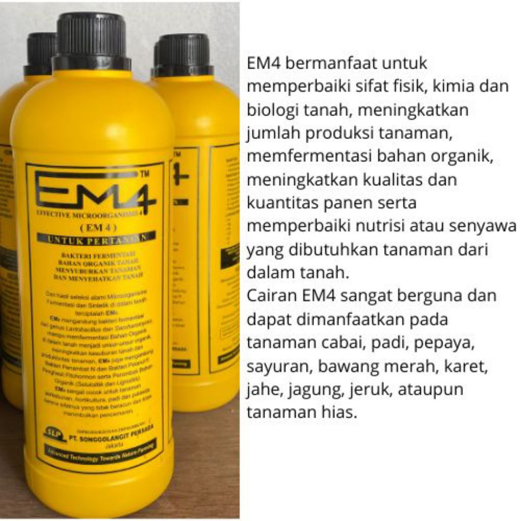 Pupuk cair organik EM4 Pertanian @ 1 Liter