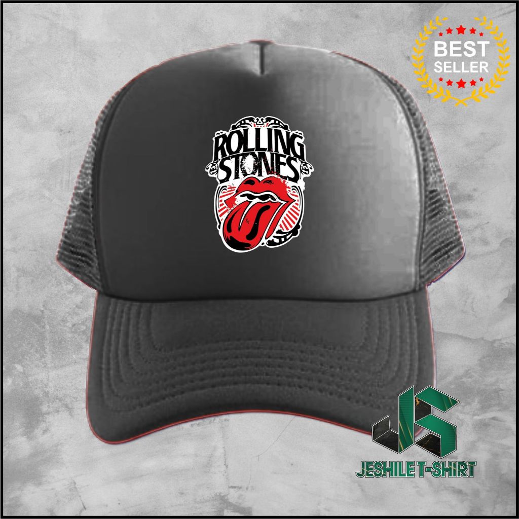 Topi Jaring Topi Trucker Rolling Stones Dewasa Pria Wanita premium high quality best seller