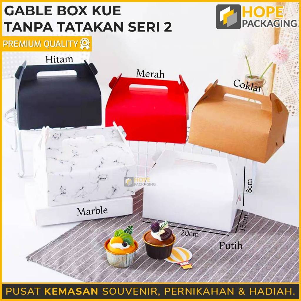 HOPE Gable Box Kue + Tatakan / Gable Box Kue Tanpa Tatakan / Gable Box Kue Sweet Cake / Box Kue Topl