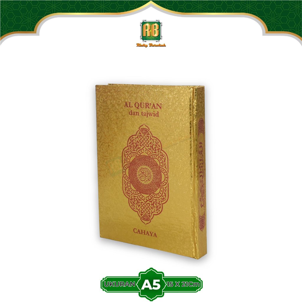 Al Quran Polos Ukuran Sedang A5 Non Terjemahan HVS Cover Emas Bisa Custom Nama Terbitan Cahaya