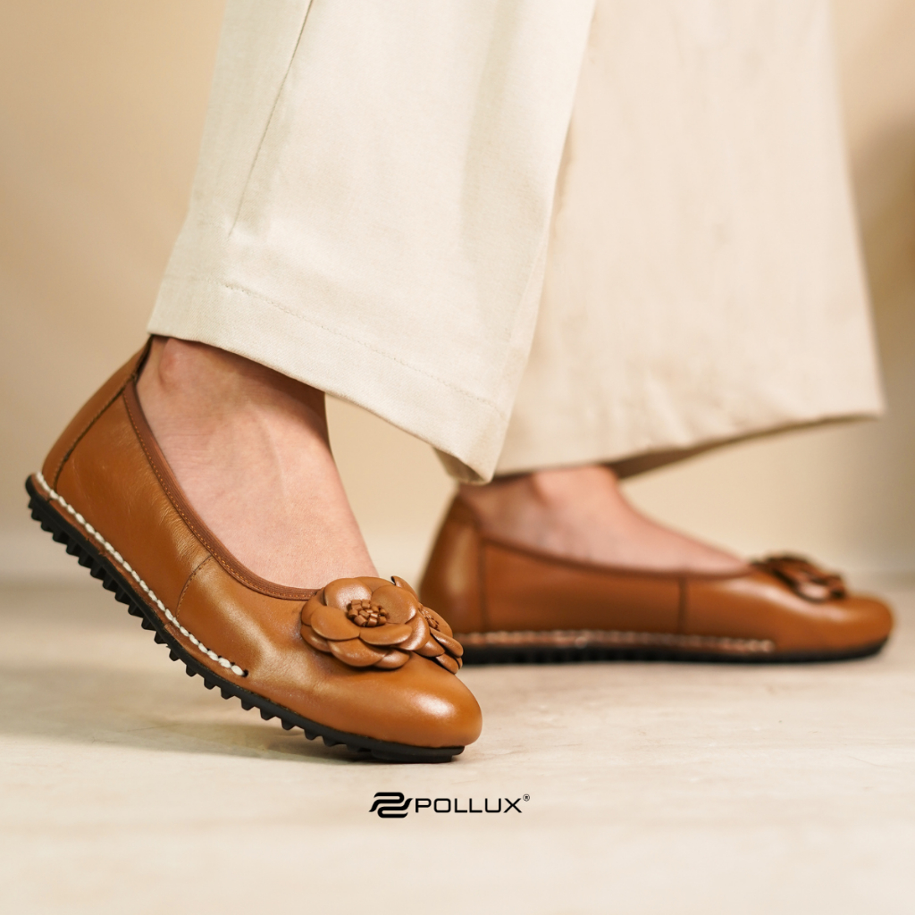 Pollux Monday WPOFT 05 Sepatu Flat Shoes Wanita Bahan Kulit Asli