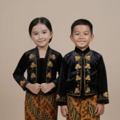 Sepasang Atasan Baju Pengantin Anak Bahan Bludru (HANYA ATASAN)