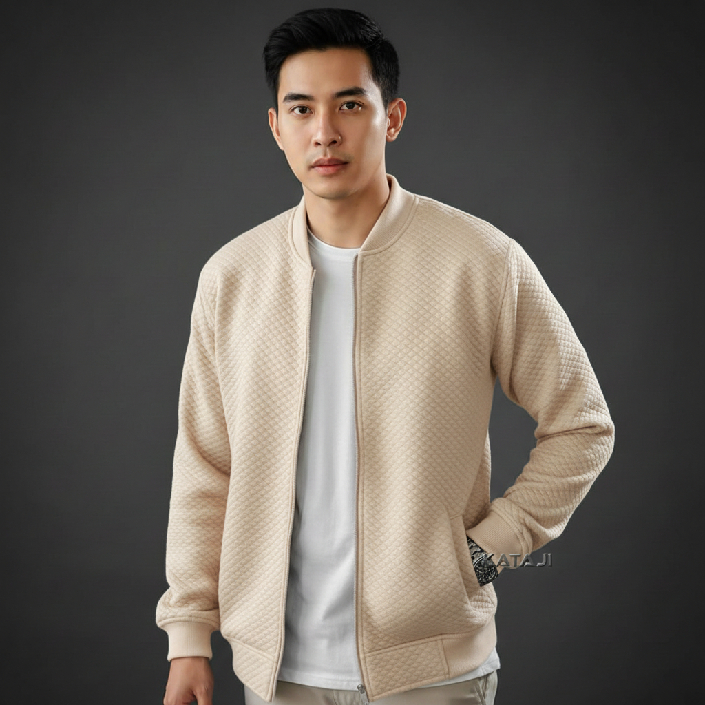 Comfy Jacket - Jaket Pria Wanita Diamond Knit Premium M L XL XXL