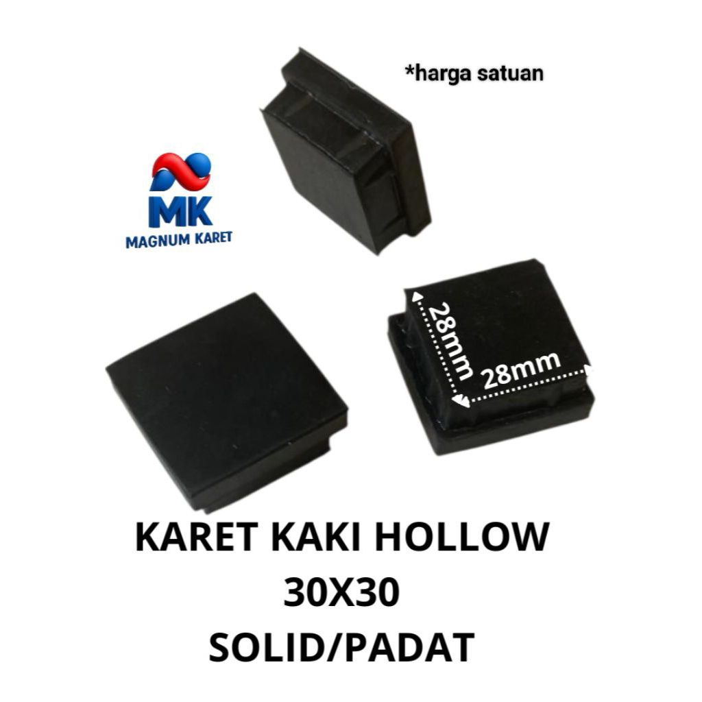 KARET KAKI KURSI MEJA HOLLOW 3X3 PADAT / karet tapak kaki/karet alas kaki kursi meja/karet kaki holl