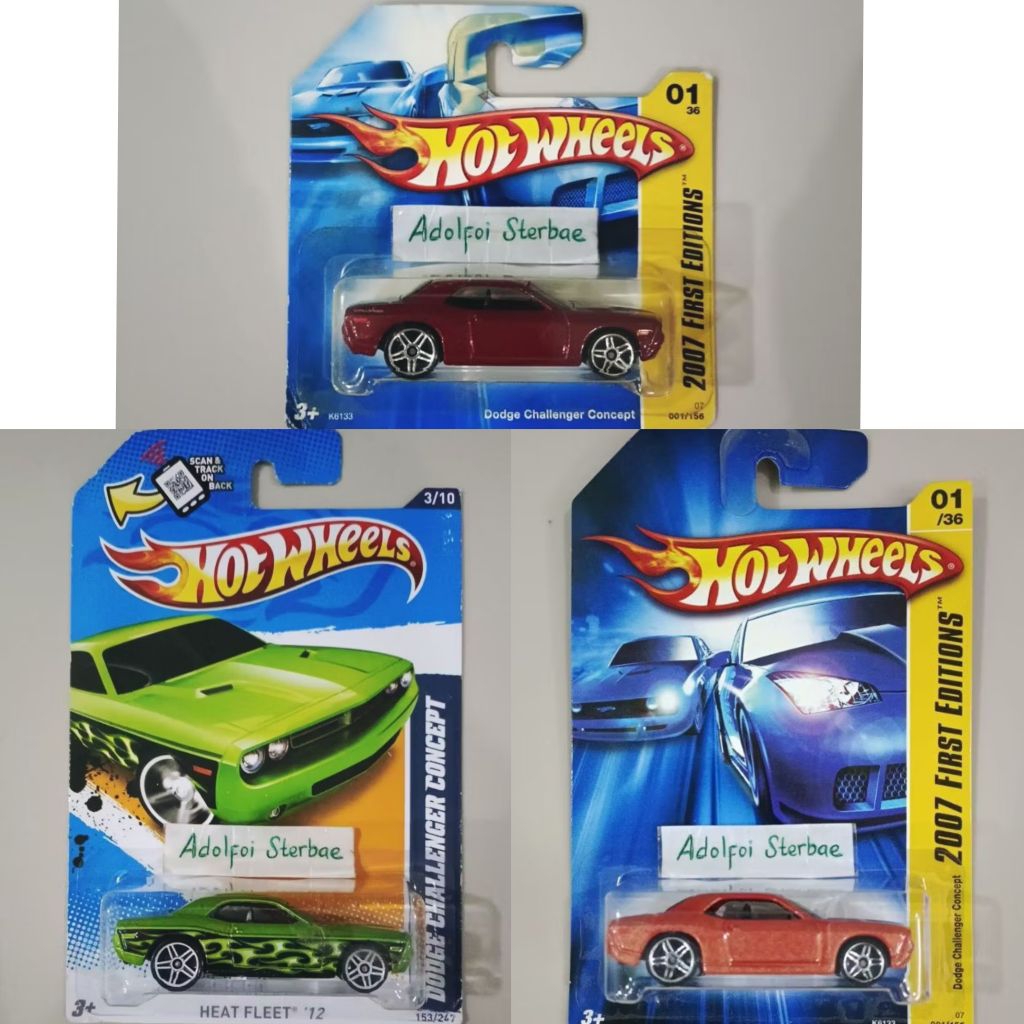 hotwheels hot wheels dodge challenger concept 2007 first editions heat fleet 12 shortcard short card