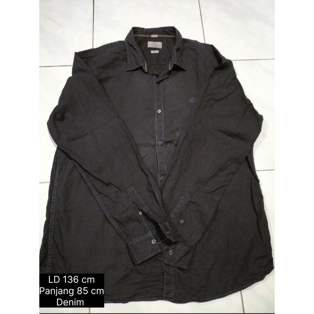 Preloved  S OLIVER, BOGARI, CANOTIER Kemeja Pria Lengan Panjang