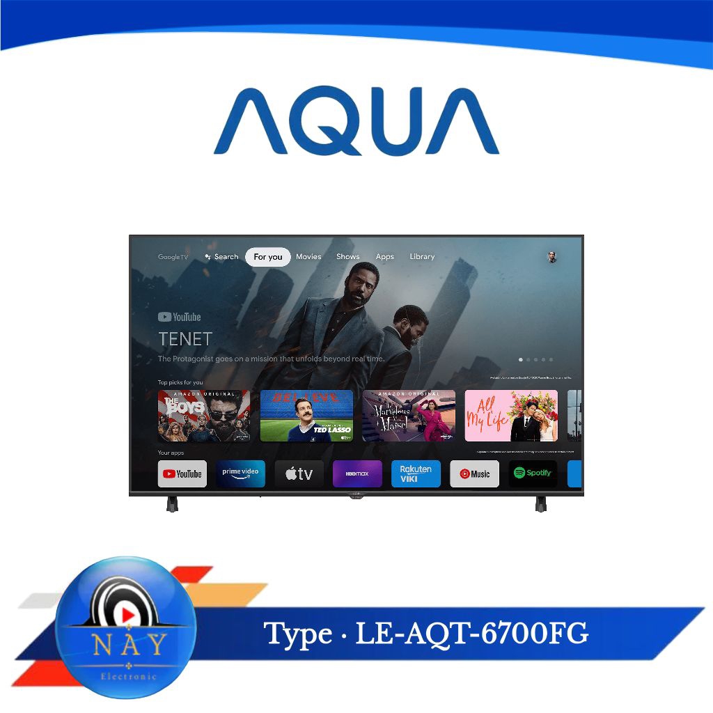 AQUA 43AQT6700FG /
LE43AQT6700FG FHD Android Tv 43 Inch