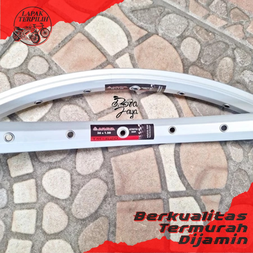 RIMS VELG SEPEDA ARAYA 26 TM620 ALLOY SILVER 36H SPAREPART SEPEDA TERMURAH