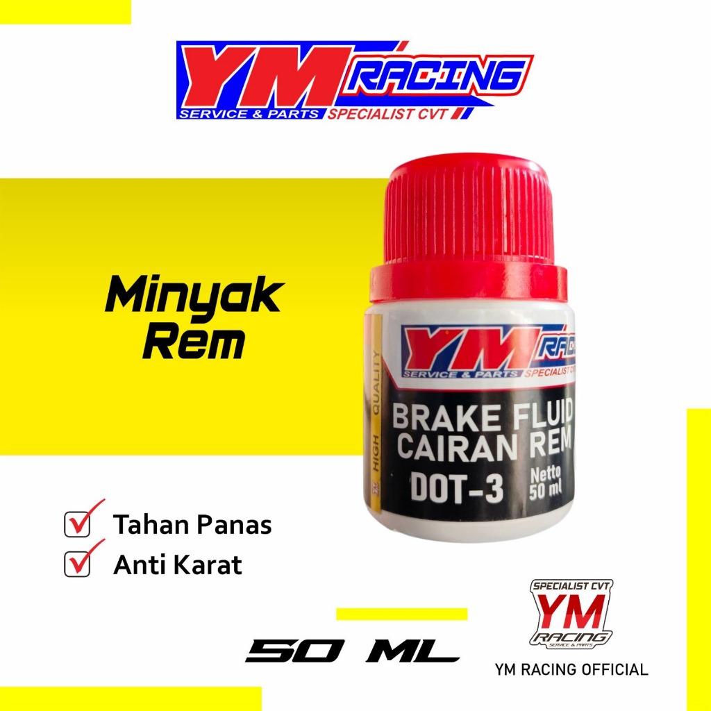 OLI REM YM RACING 50 ML BRAKE FLUID ( CAIRAN REM ) MERAH YM RACING - OLI REM YM RACING