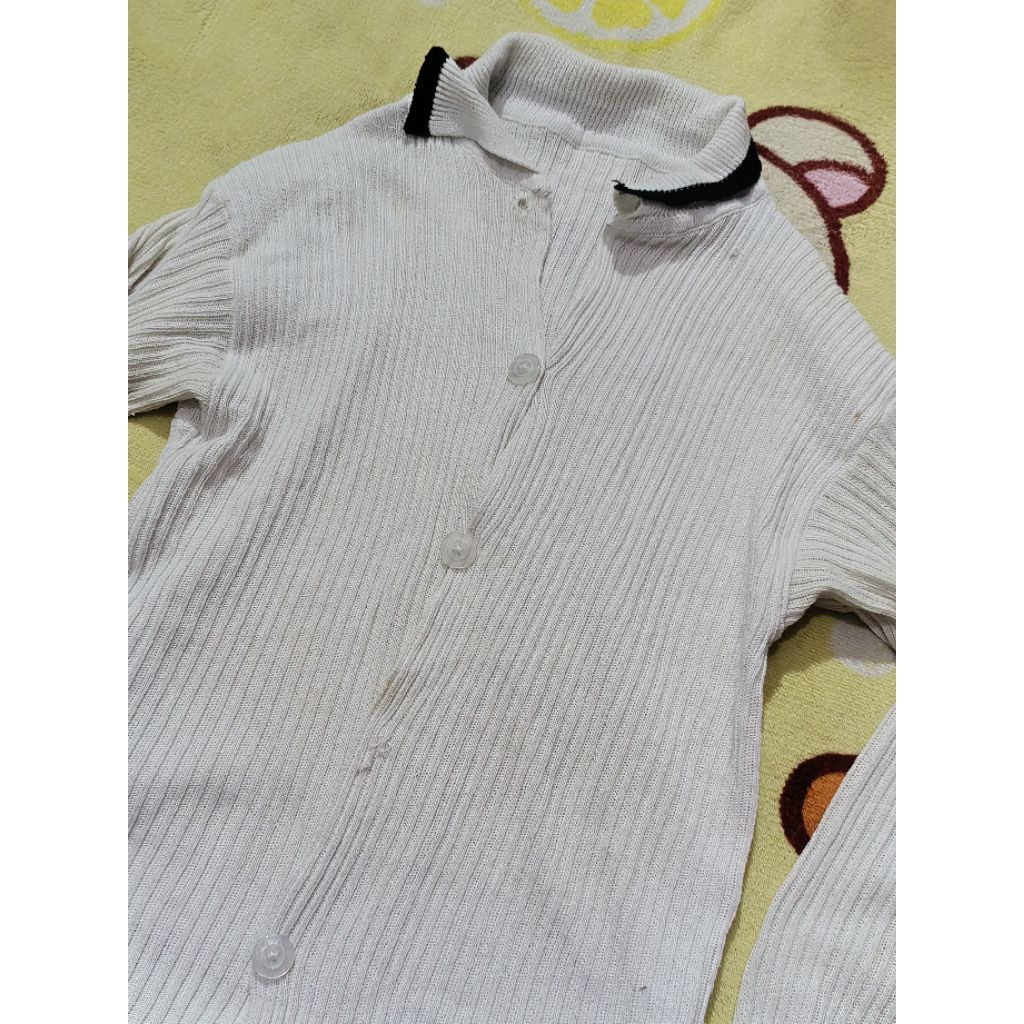 cardigan putih preloved lengan panjang