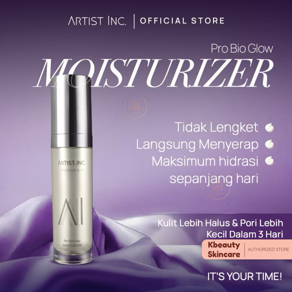 ARTIST INC. REJUVEN-8 Moisturizer – Pro Bio Glow Moisturizer Pelembab Wajah dengan Hyaluronic Acid d
