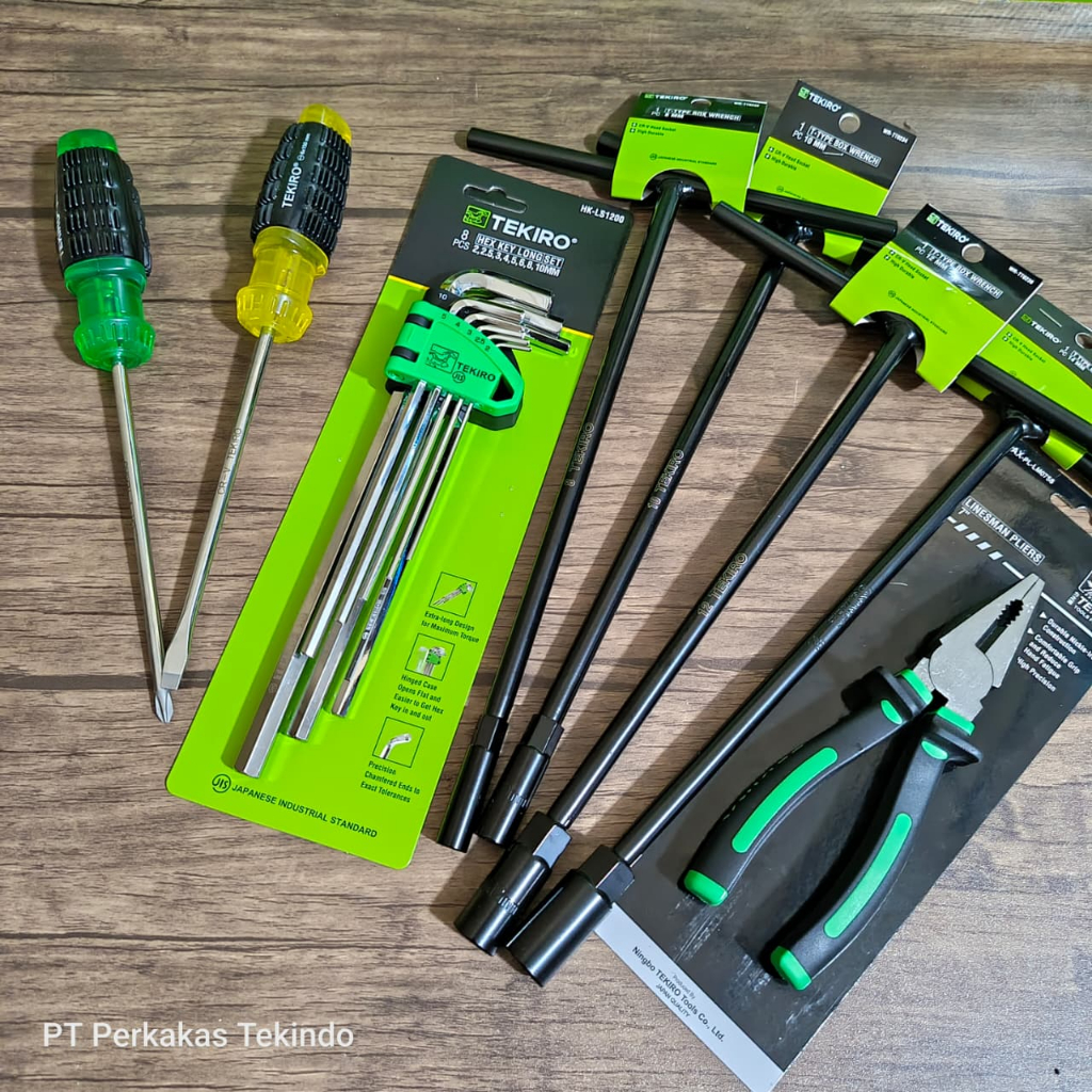 Paket Perkakas Kunci Tekiro 1 Set Lengkap Kunci Sok T 4 Pcs 8-10-12-14 + Kunci L Set Panjang 8 Pcs +
