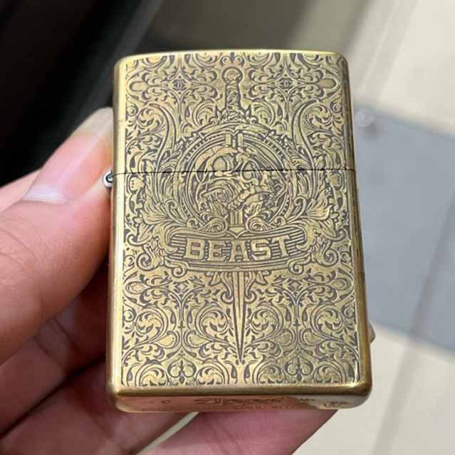 korek api zippo usa 5 side gold ori motif beast best quality