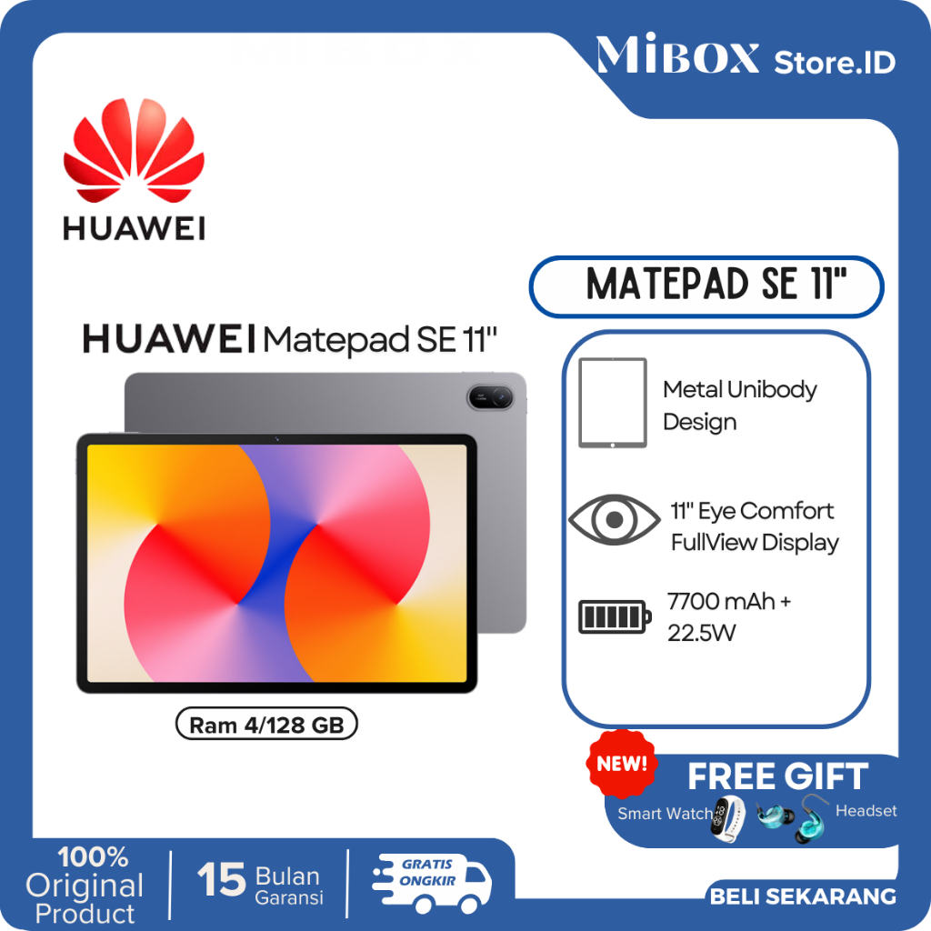 Huawei Matepad SE 11" 4 + 6 128 GB | IPS LCD, 120Hz | Qualcomm SM8250-AC Snapdragon 870 5G 7250 mAh 