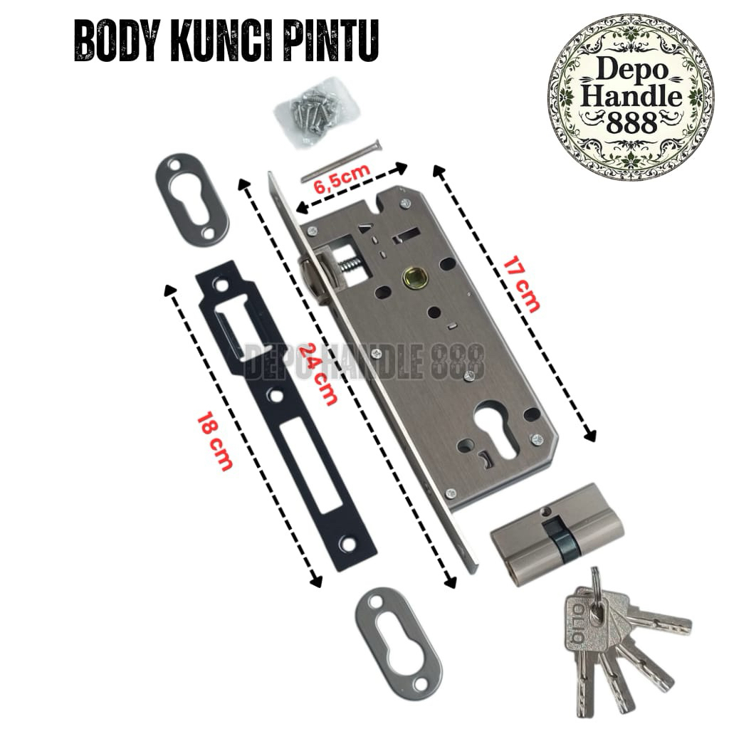 Body Kunci Body Pelor Kunci Set Tinggal Pasang Pintu 2 Kupu Tarung