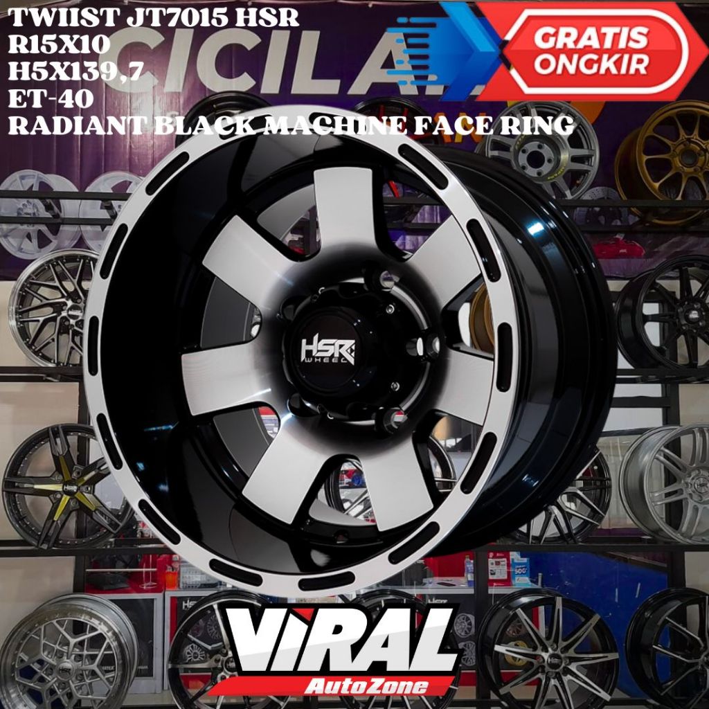 Velg Mobil CELONG RING 15 HSR TWIIST R15 LEBAR 10 INCH LOBANG 5 ET-40 GBMF
