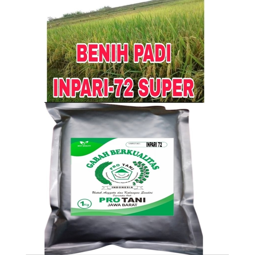 Cod 1kg benih padi inpari-72 jumbo original 100% kemasan asli premium label putih