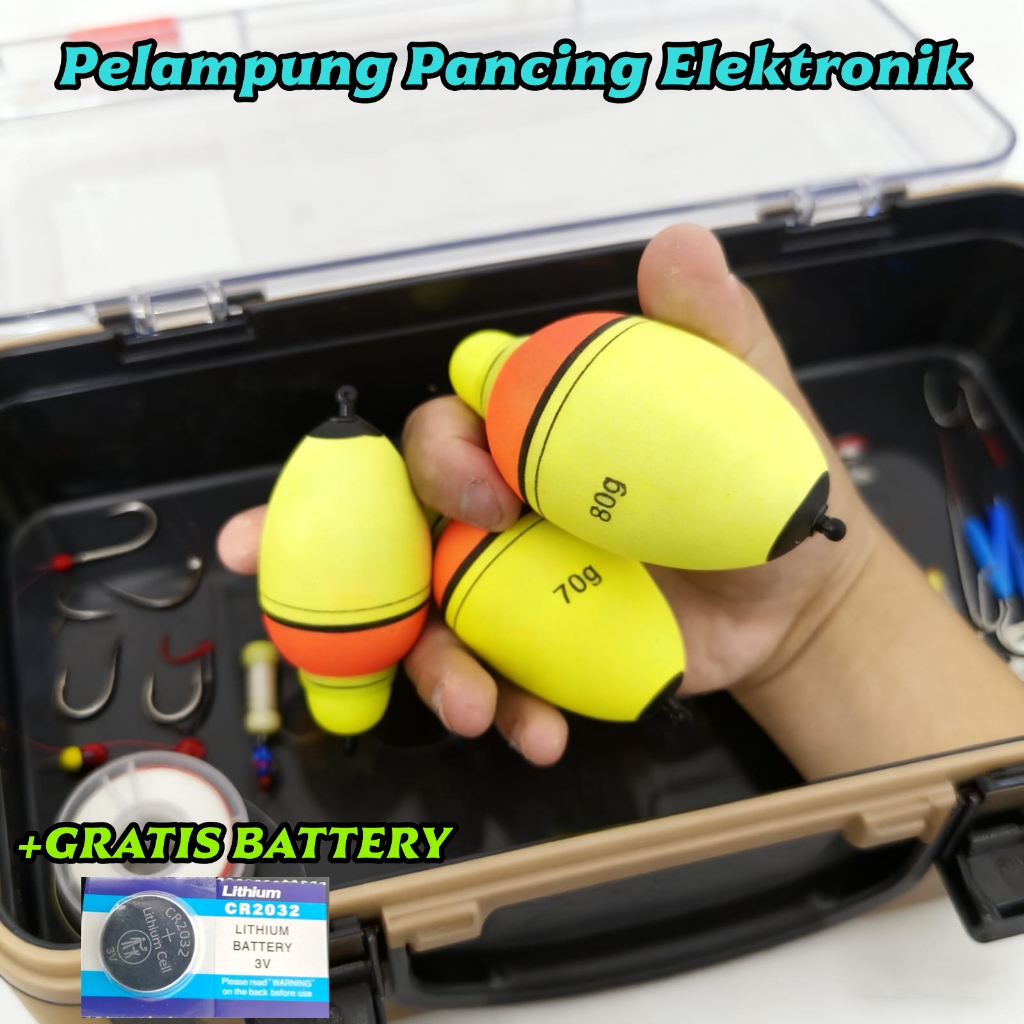 Pelampung Pancing LED 80g Bonus Baterai || Pelampung LED Pancing 80g Dengan Baterai