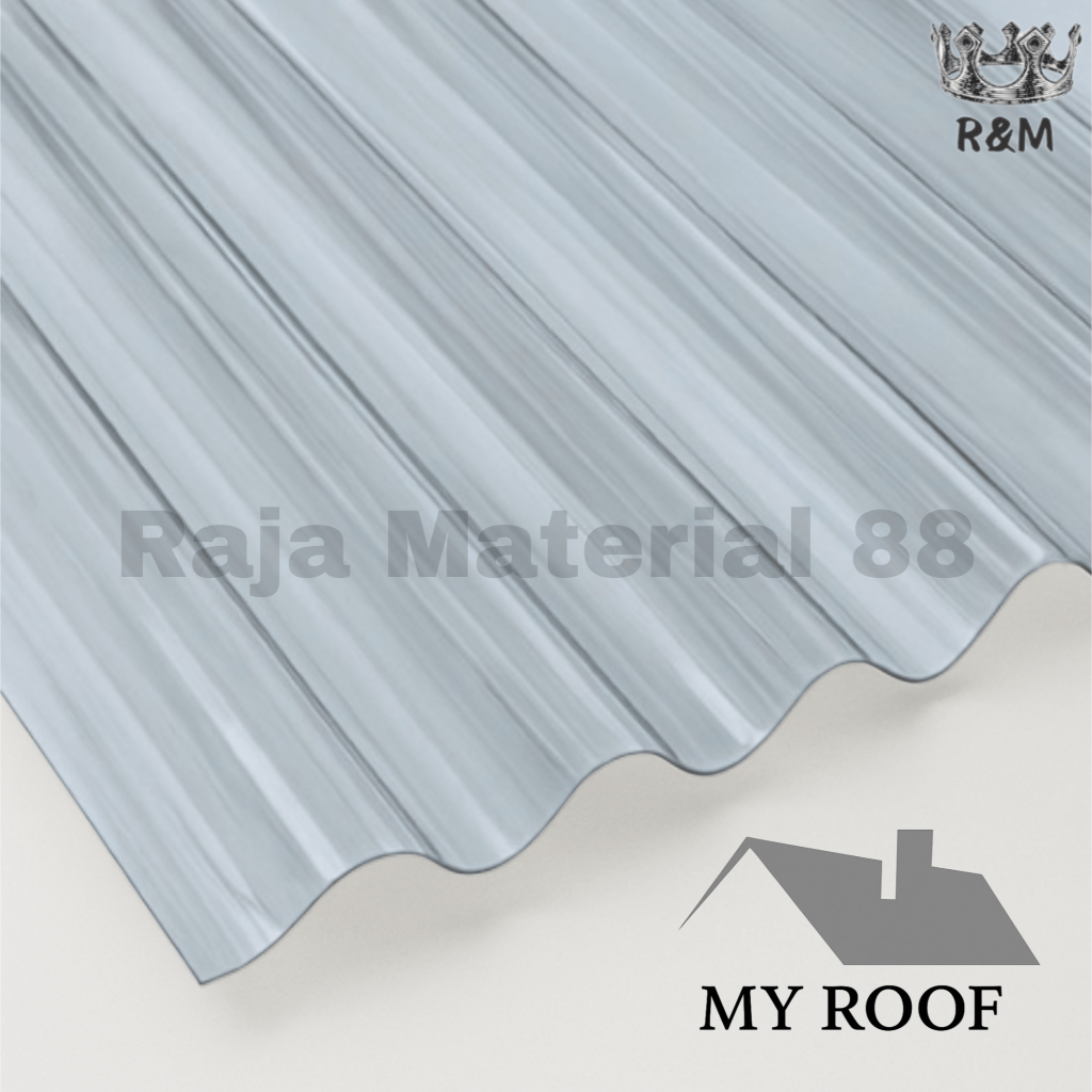 Atap Fiber Gelombang Bening Transparan 1 mm | Genteng Roofing Sheet My Roof | Solusi Terbaik Proyek 