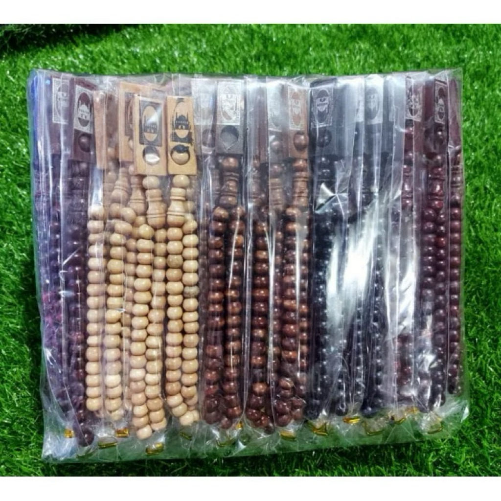 Tasbih Kayu 33 Butir Sudah Kemas Plastik Sovenir / Oleh Oleh Haji Umroh Pekanbaru