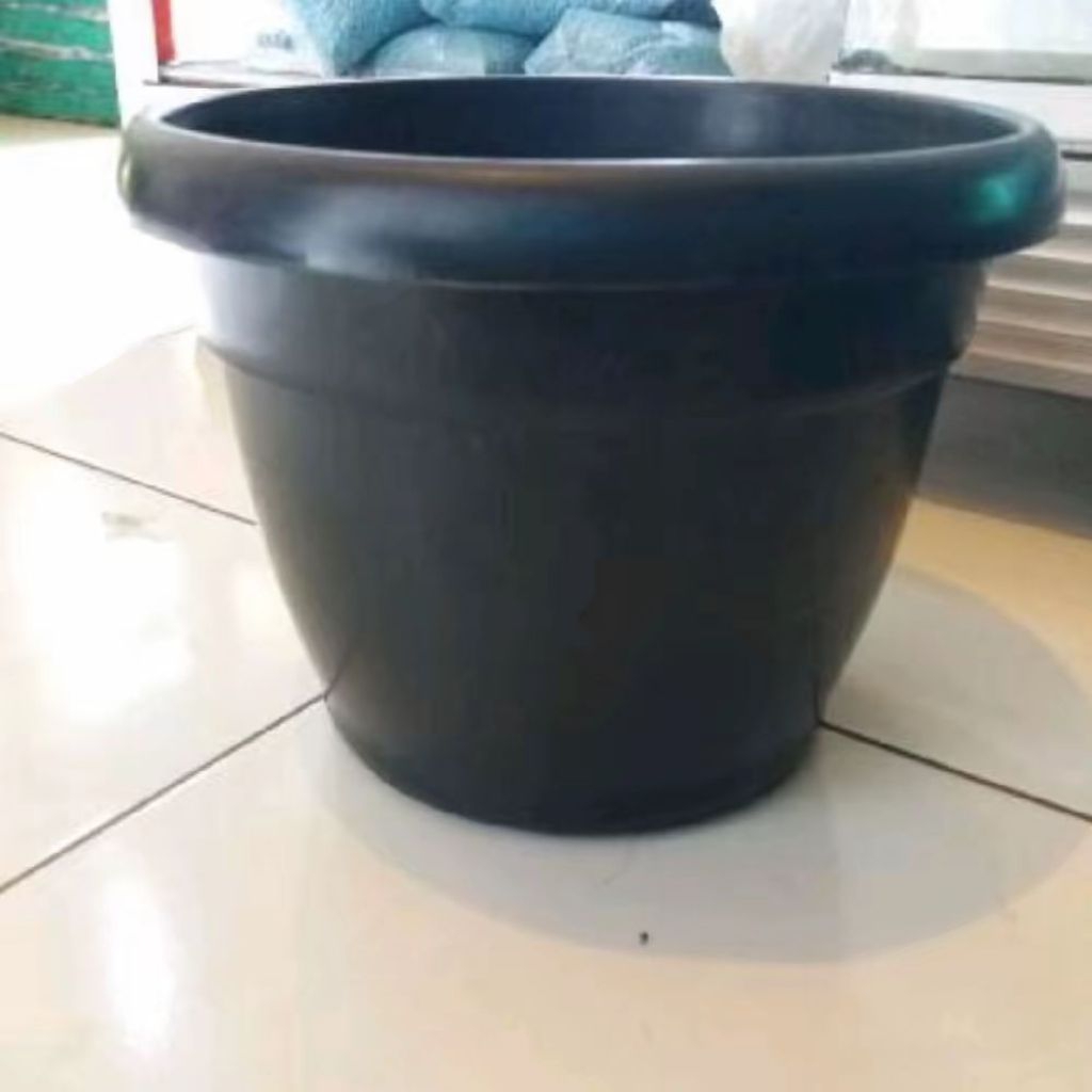 Pot Plastik Globallion 25Cm Hitam - Pot Besar - Pot Tanaman - Pot Hitam