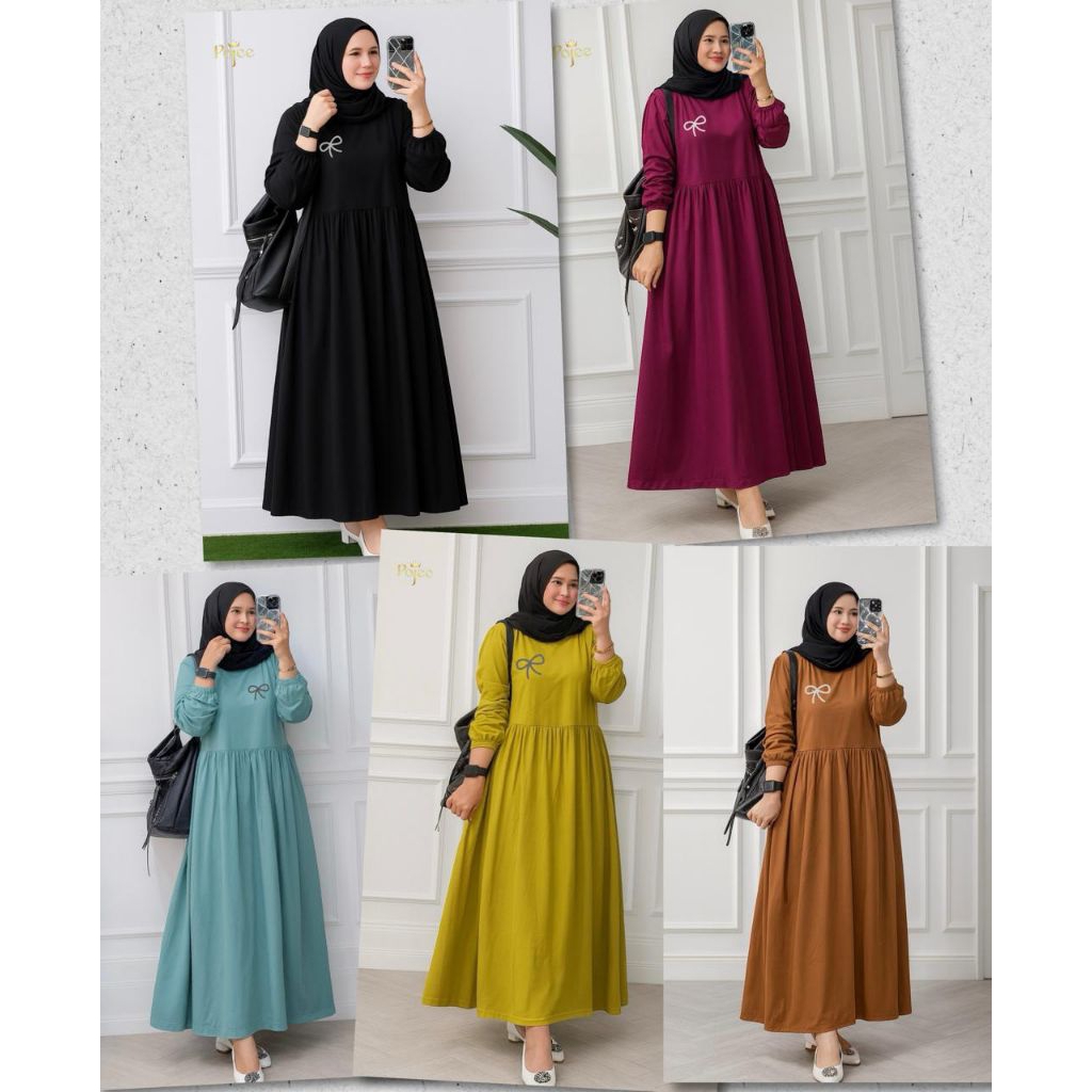 GAMIS POJEE/DRESS KAOS COMBAD 20S/MIDIDRESS KAOS/GAMIS KAOS POLOS KOMBINASI/LONGDRESS KAOS