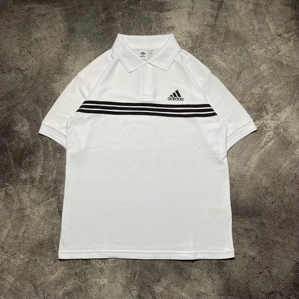 Adidas Baju Kaos Kerah Pria Polo Shirt Lengan Pendek Cotton Pique 20s Size M - XXL