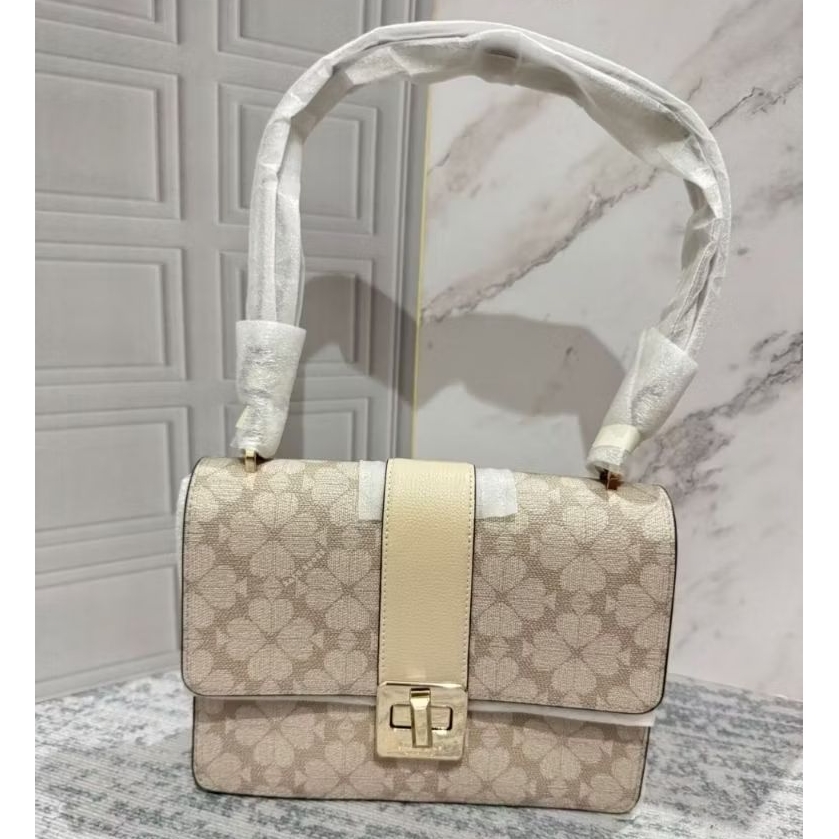 ks Flower Small Flap Shoulder Bag Beige