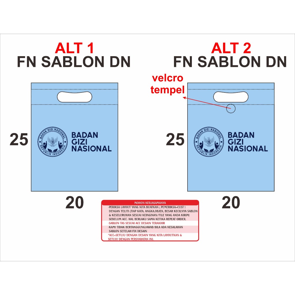 Tas Sablon MBG Goodie Bag Custom Sablon Tas Custom Sablon