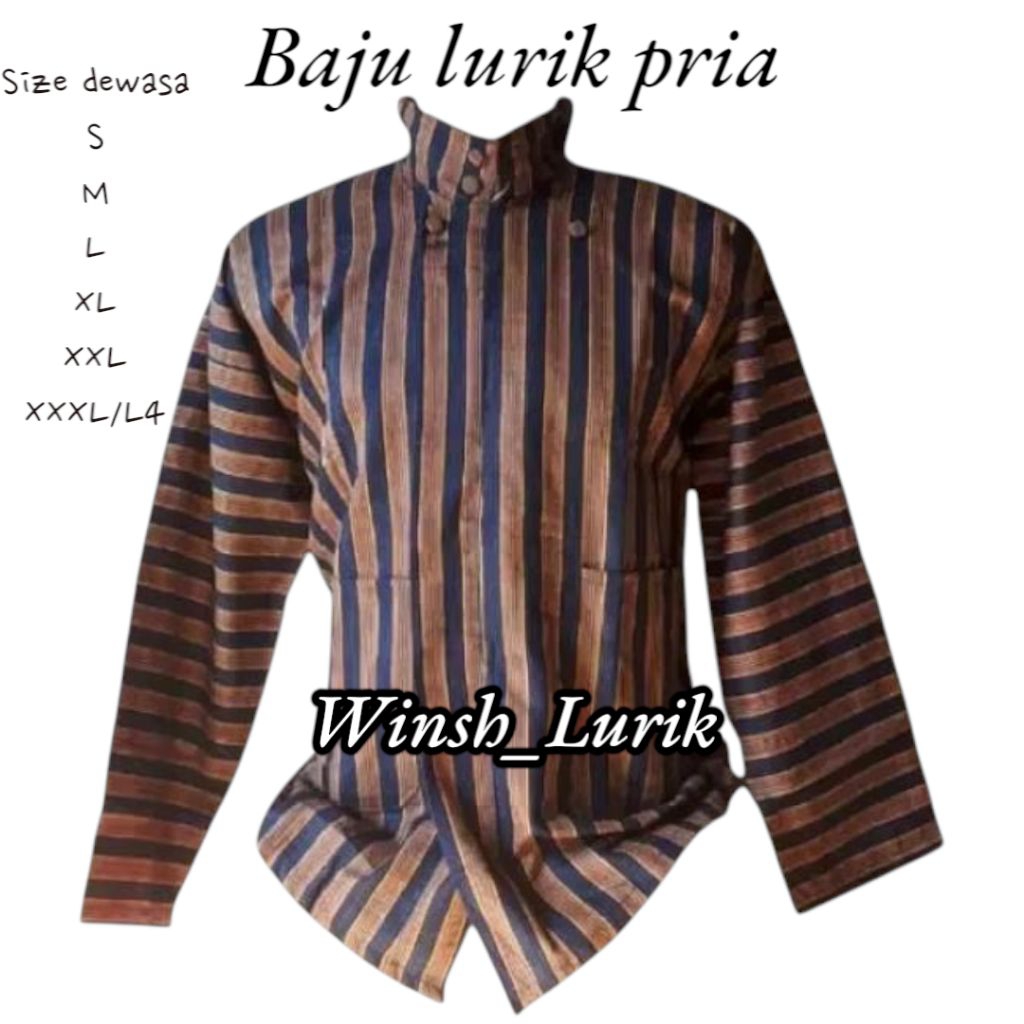 Baju lurik pria dewasa / surjan lurik / baju adat jawa / baju lurik jawa pria