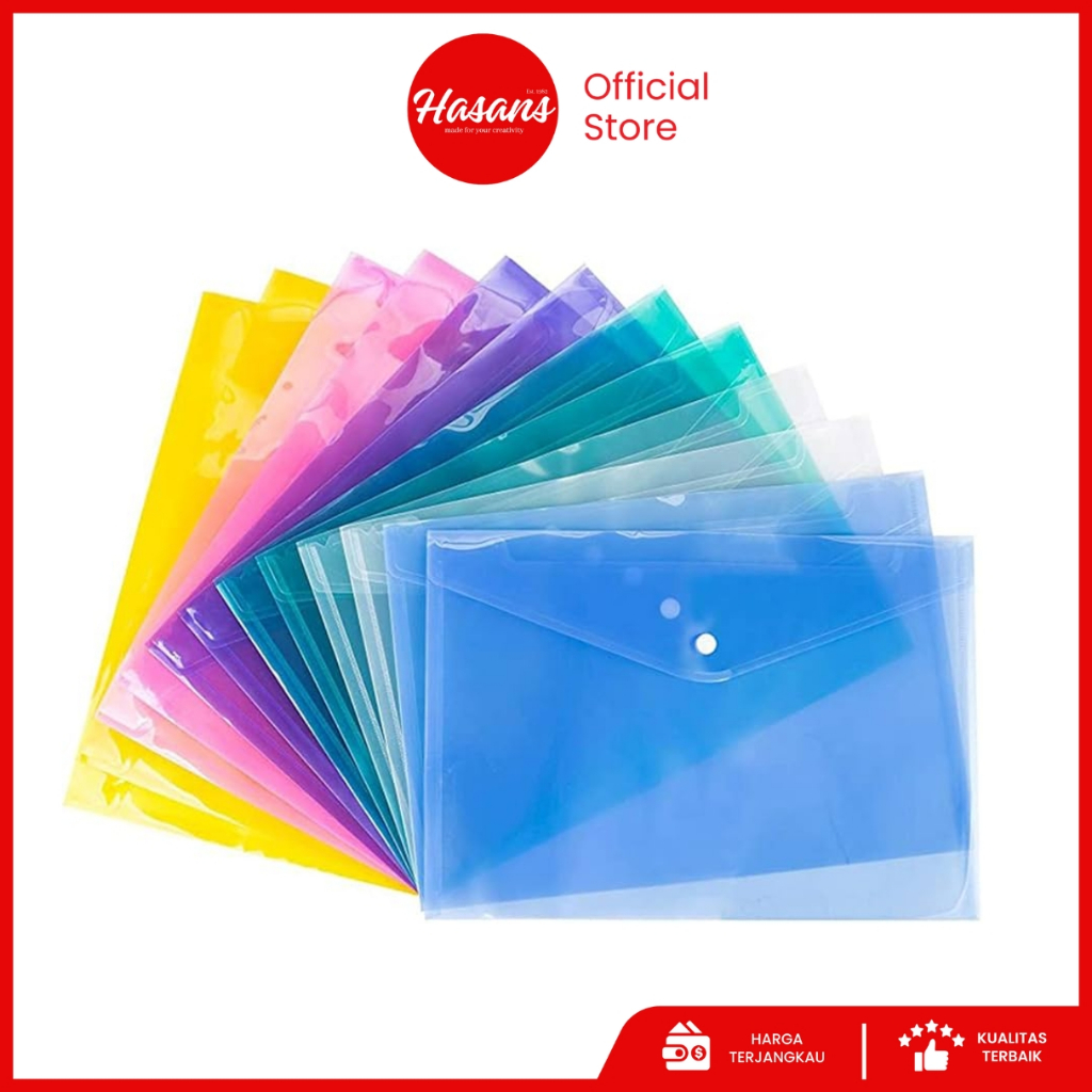 Hasans / Kiky Stopmap Plastik Map L Transparan Folio F4 / Stopmap Plastik Kiky / Kiky Stop Map Plast