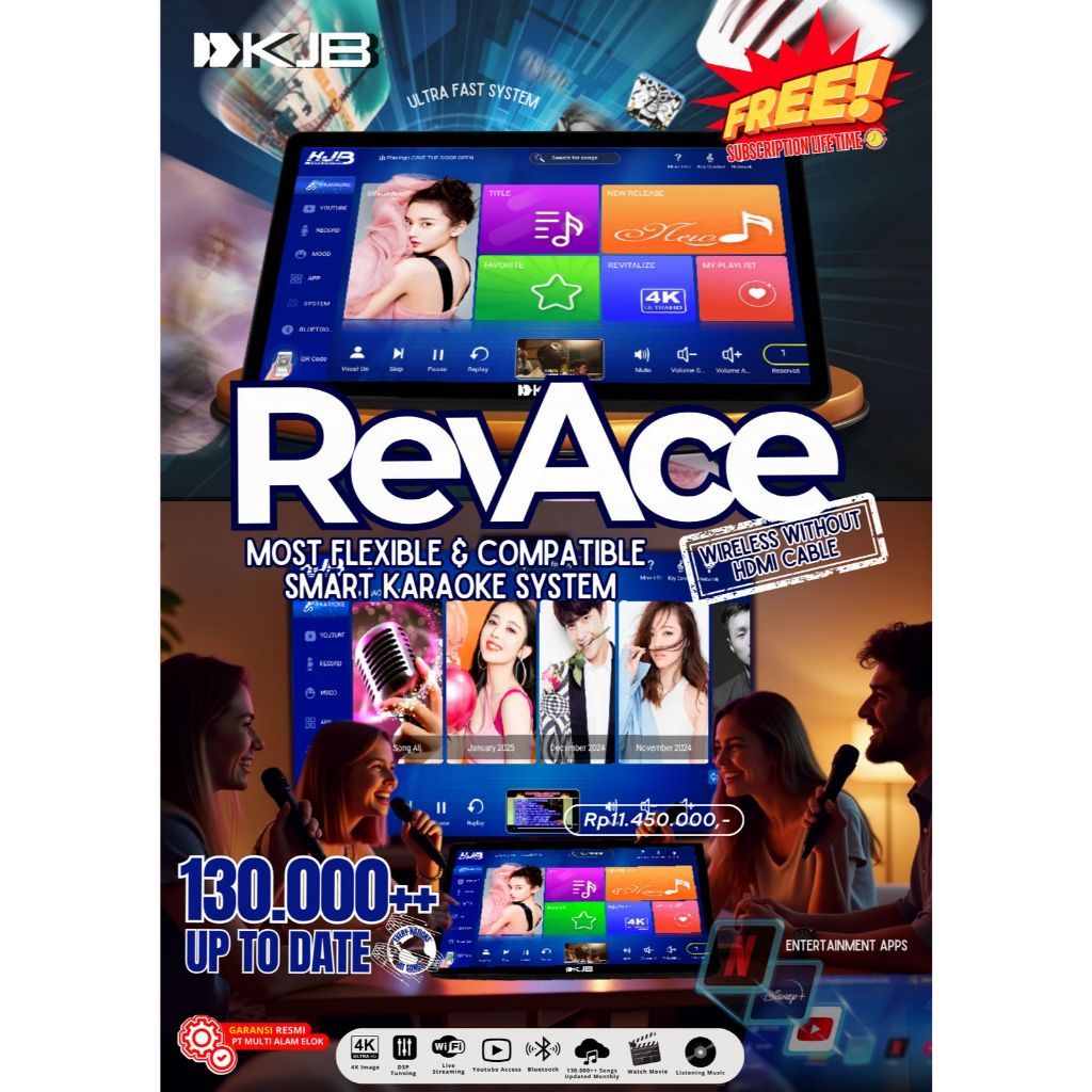 Karaoke Player KJB REVACE Karaoke Player Streming Online with Wireless HDMI