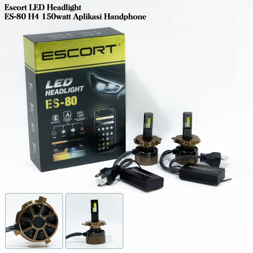 ESCORT Smart LED Lampu Mobil Motor 3 Warna HP Aplikasi /  Lampu HeadLight Aplikasi HP / Bohlam Depan