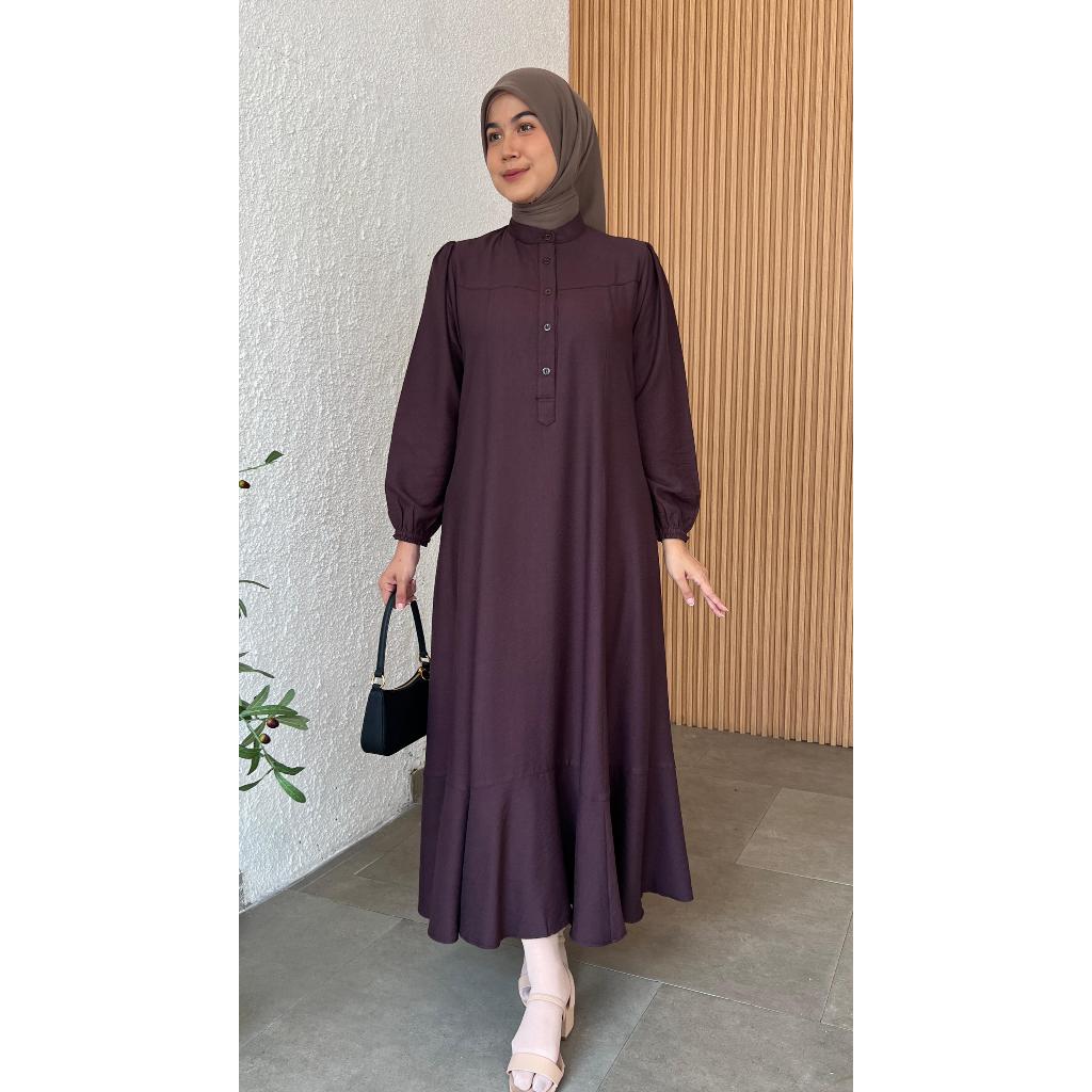 MIDI DRES CRESPO / BAJU WANITA MUSLIM/ WARNA DIABI ADIBA/ GROSIR TANAH ABANG