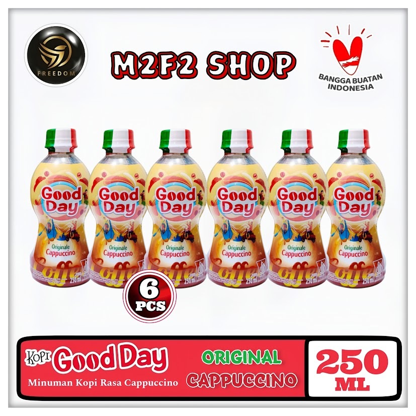 Good Day Originale Cappuccino Coffee | Minuman Kopi Rasa Cappuccino Botol Pet - 250 ml (Kemasan 6 Pc
