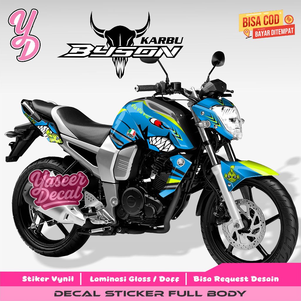 DECAL STICKER TERBARU BYSON KARBU FULL BODY DESAIN SHARK MOTOBLAST