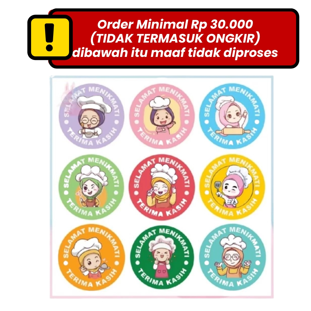 STICKER SELAMAT MENIKMATI &  TERIMA KASIH