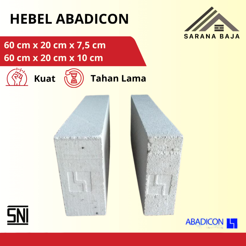 HEBEL Bata Ringan AAC ABADICON 7,5 & 10 cm