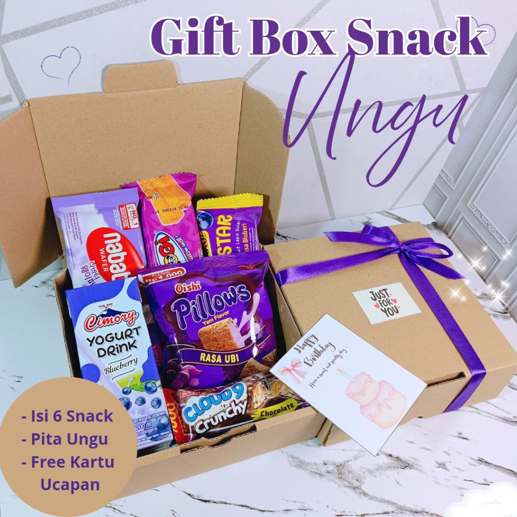 Hampers Ulang Tahun Ungu | Hampers Snack Ulang Tahun| Hadiah Ulang Tahun Wisuda Anniversary | Kado A