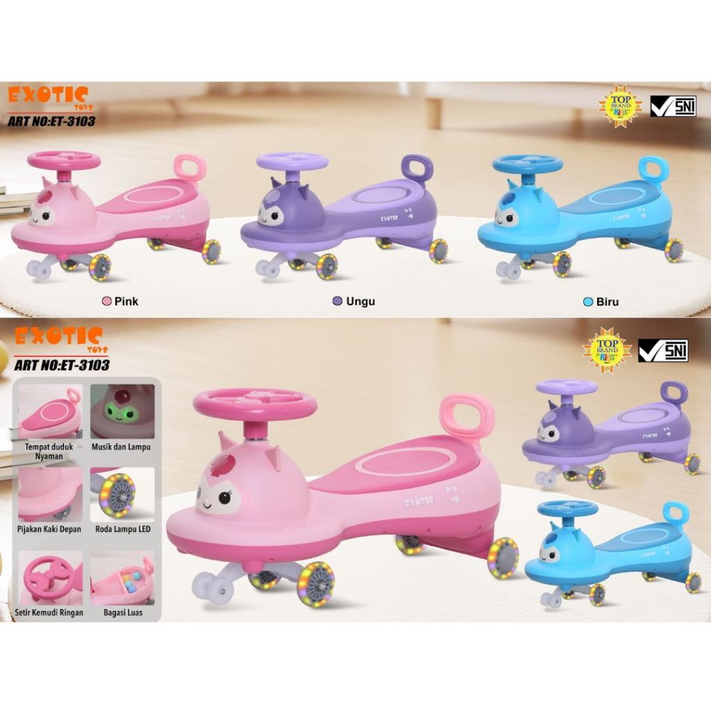 MAINAN ANAK SWING CAR MODE RIDE ON ET 3104 ET 3102 ET 3101 ET 3106 ET 3105 ET 3103 ET 2154 EXOTIC