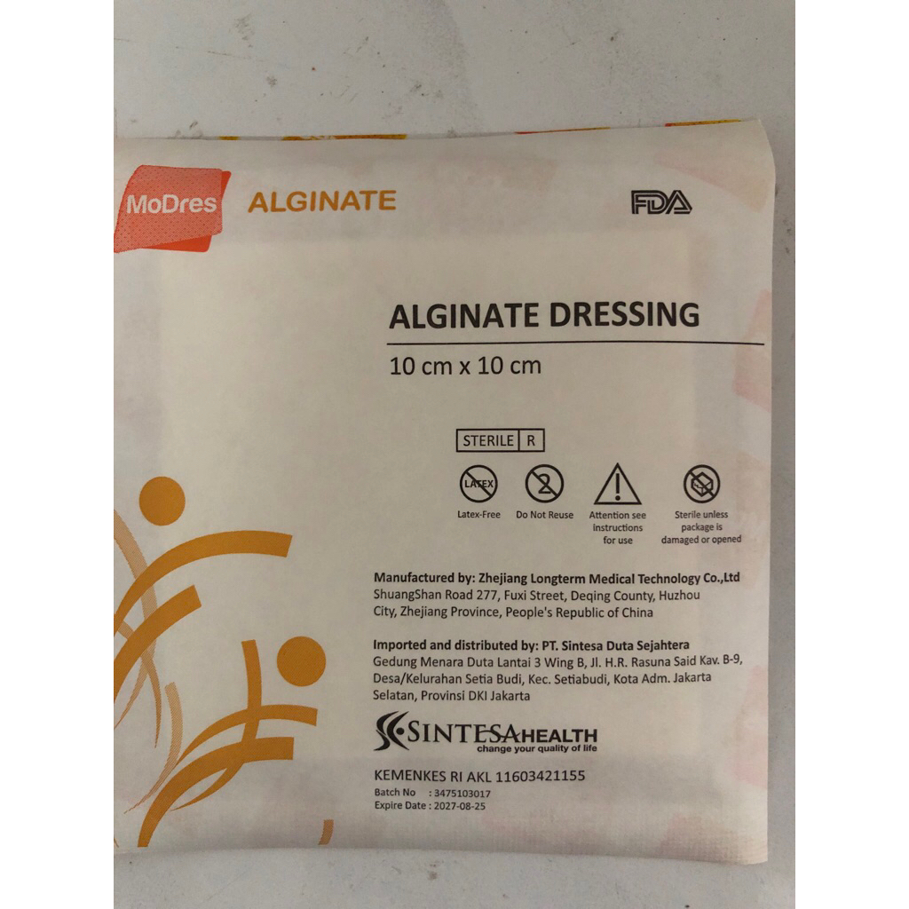Modres alginate dressing 10cm x 10cm