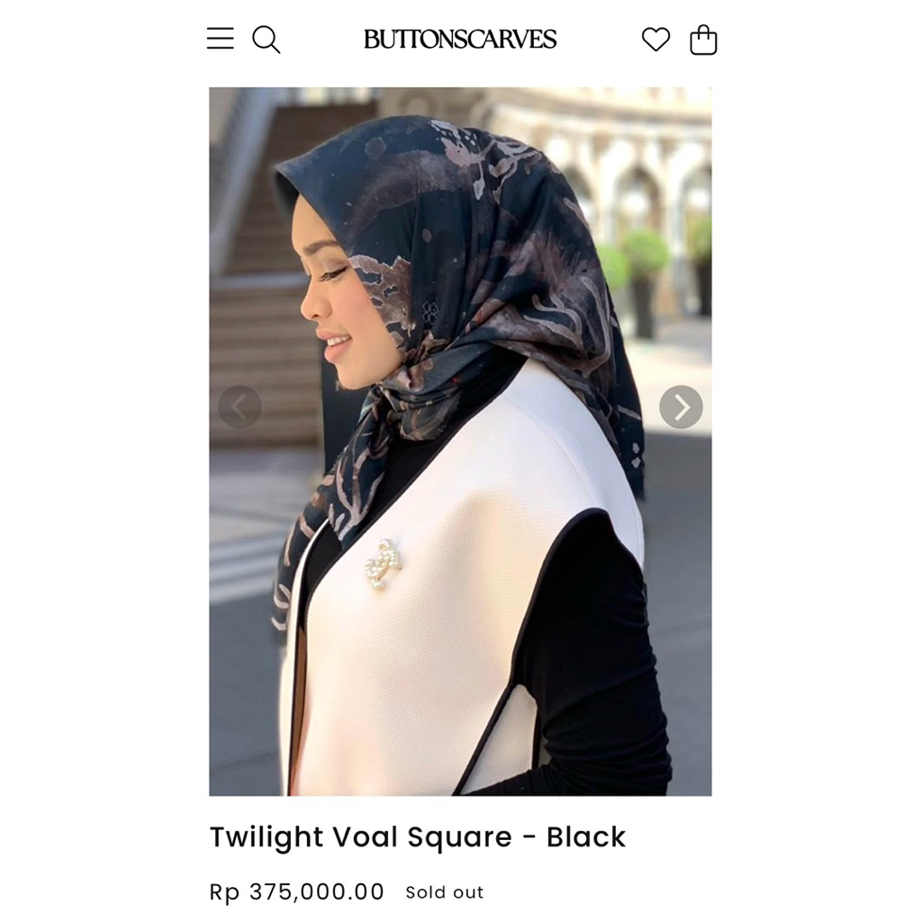 Preloved Buttonscarves Twilight - Black