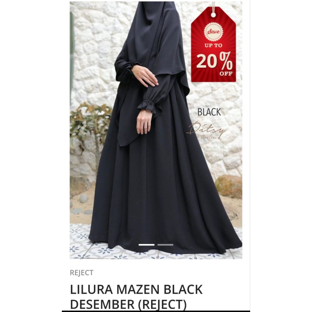 Rijek sale Ditsy moeslem Lilura black Mazen, Rijek sale Lilura Mazen size M, Ditmos Rijek, Ditsy moe