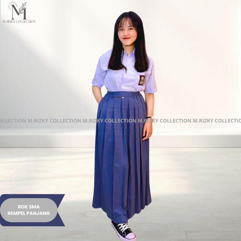 ROK SMA Rok Abu Panjang Pendek Rok Sma Perempuan Rempel Span Rok Sekolah