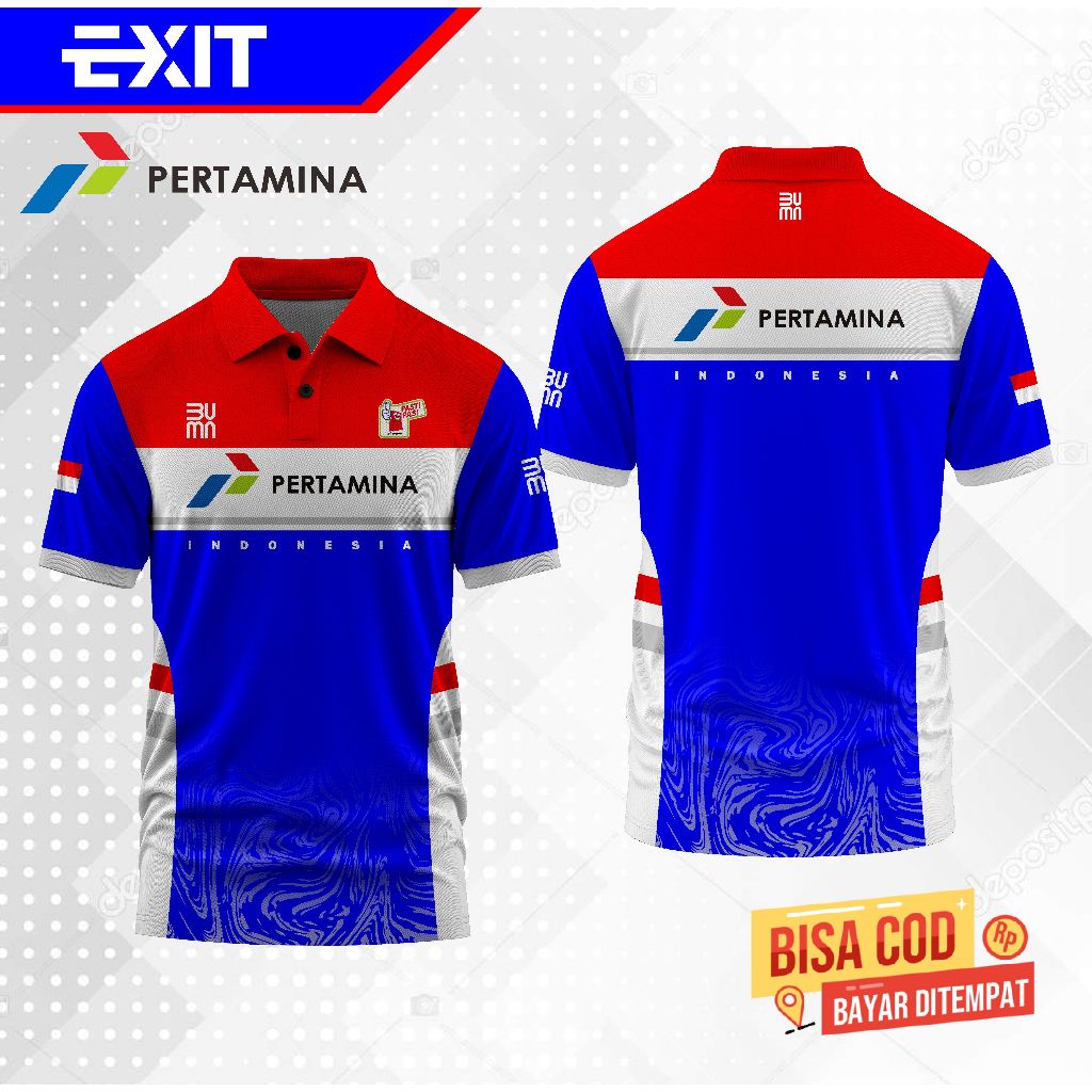 JERSEY PERTAMINA FULLPRINTING / KAOS POLO PERTAMINA DRYFIT/ KAOS KERAH PERTAMINA