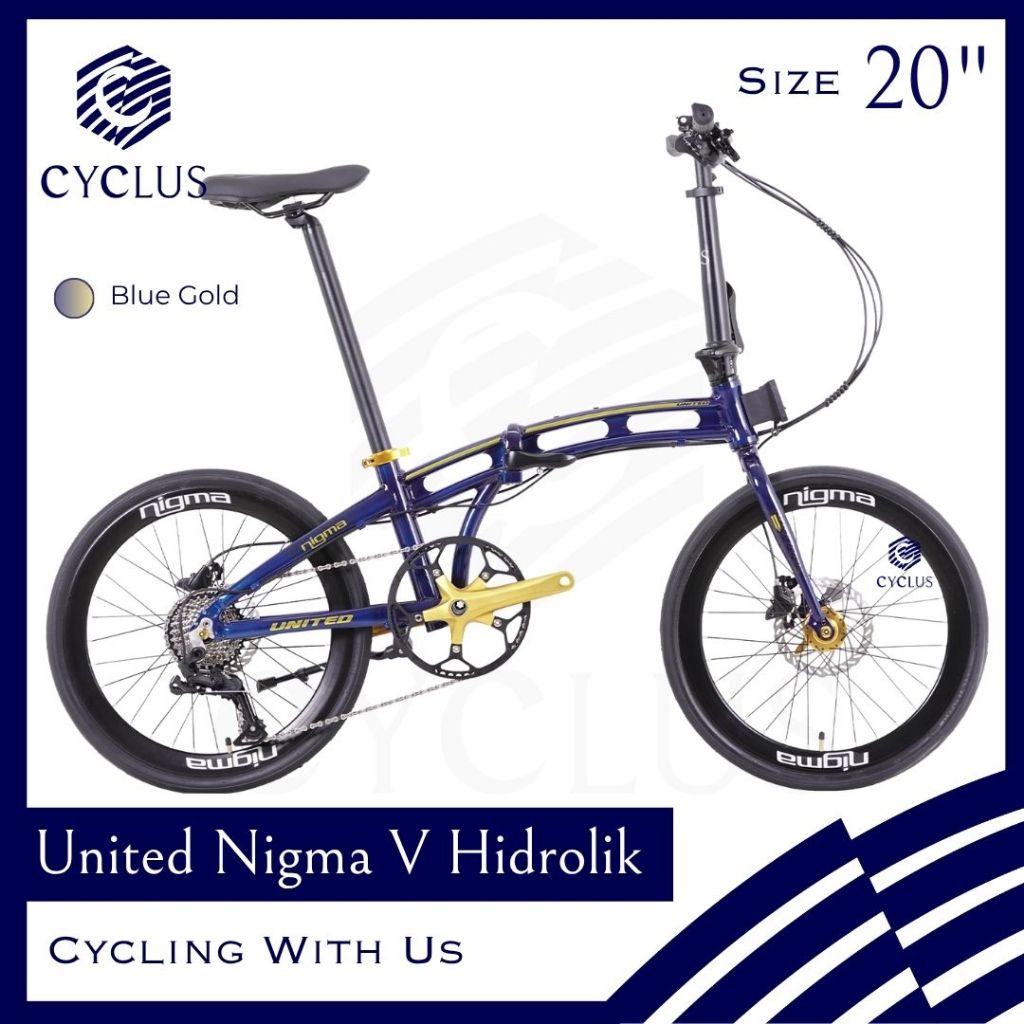 INSTAN - Sepeda Lipat Folding United Nigma V 5 Rem Hidrolik 20 Inch Anak Remaja Dewasa